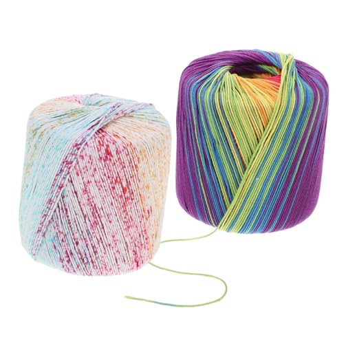 Homoyoyo 2Stücke Baumwollgarn Weiche und Farbige Häkeln für DIY Projekte Robustes Langlebiges Strickgarn Leuchtenden Farben für Schals Mützen und Babydecken Leicht Homoyoyo 2Stücke Baumwollgarn Weiche und Farbige Häkeln für DIY Projekte Robustes Langlebiges Strickgarn Leuchtenden Farben für Schals Mützen und Babydecken Leicht von Homoyoyo