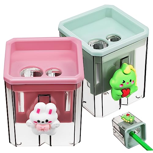 Homoyoyo 2Stücke Bleistiftspitzer Loch Handheld Plastikschärfer Für Farbige Stifte Niedliches Design Mit Rabbit Und Dinosaurier Kunstbedarf Zubehör Homoyoyo 2Stücke Bleistiftspitzer Loch Handheld Plastikschärfer Für Farbige Stifte Niedliches Design Mit Rabbit Und Dinosaurier Kunstbedarf Zubehör von Homoyoyo