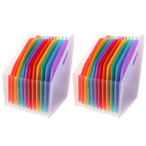 Homoyoyo 2Stücke Diagonal Aktenordner mit Deckel Erweiterbare Hängendateiordner für Quittungen Dokumente und Bürobedarf Langlebig und von Homoyoyo