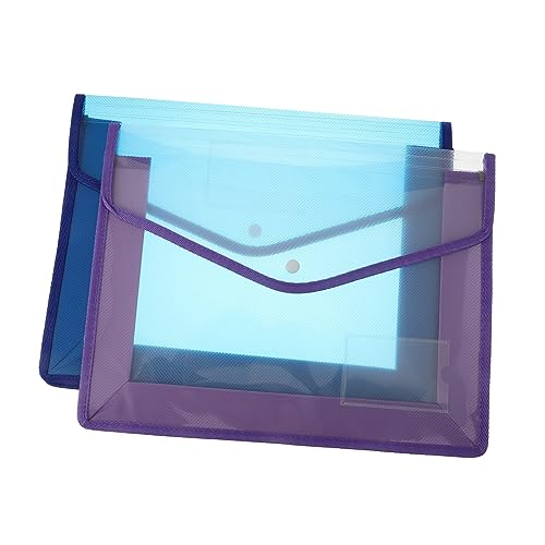 Homoyoyo 2Stücke Dokumententasche Transparent Praktische Dateiablage mit Druckknopf für Büro und Schule zur Aufbewahrung von Unterlagen Visitenkarten und Reisepapieren von Homoyoyo