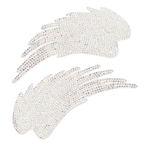 Homoyoyo 2Stücke Engelsflügel Nähflicken Glitzer Strass Applikation Für DIY Kleidung Bastelapplikation Für Hotfix Patches Für Taschen Und Accessoires von Homoyoyo