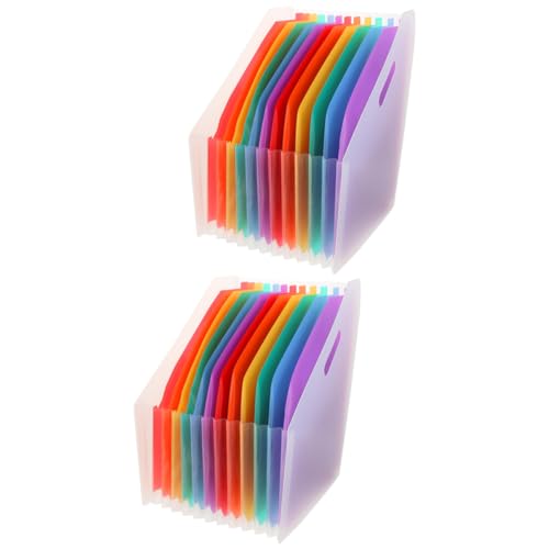 Homoyoyo 2Stücke Erweiterbarer Aktenordner aus Transparenter Fächerordner für Bürobedarf Dokumenten Organizer für Quittungen und Dateien Stilvolles Design Große Kapazität von Homoyoyo