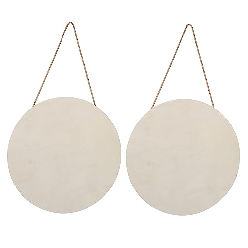 Homoyoyo 2Stücke Hängende Holzschild Dekoration Leere Holzplatten Für DIY Malerei Hochzeiten Und Feste Robuste Und Langlebige Türschilder Natürlichem Farbton von Homoyoyo