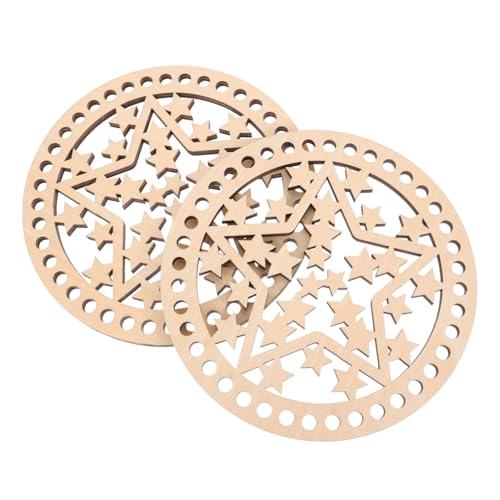 Homoyoyo 2Stücke Holzbeutelboden für DIY Häkel und Taschenwebereien Langlebig und Stark für Kreative Projekte Natürliches Holzmaterial Vielseitig Einsetzbar von Homoyoyo