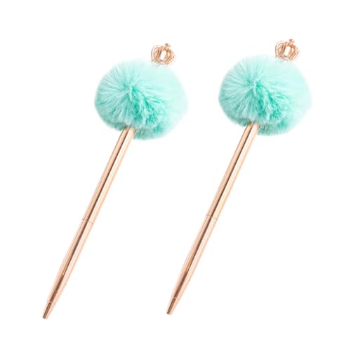 Homoyoyo 2Stücke Krone Pompom Kugelschreiber Fluffige Schreibstifte Für Kreative Büroaccessoires Süße Geschenkidee Für Schulbedarf Metallballpoint Pen von Homoyoyo