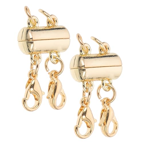 Homoyoyo 2Stücke Magnetische Halskettenschichtabschlüsse DIY Schmuckverbindungen Rostfreies Legierungsmaterial Verhedderungsfreier Magnetverschluss Für Geschichtete Halsketten Goldene von Homoyoyo