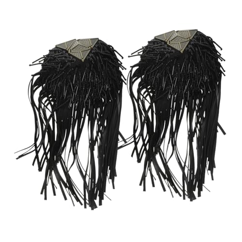 Homoyoyo 2Stücke Schulterklappen Quasten Abzeichen Dekoration PU Fransen Schulterzier mit Sicherheitsnadel für Kostüm und Kleidung Modisches Accessoire von Homoyoyo