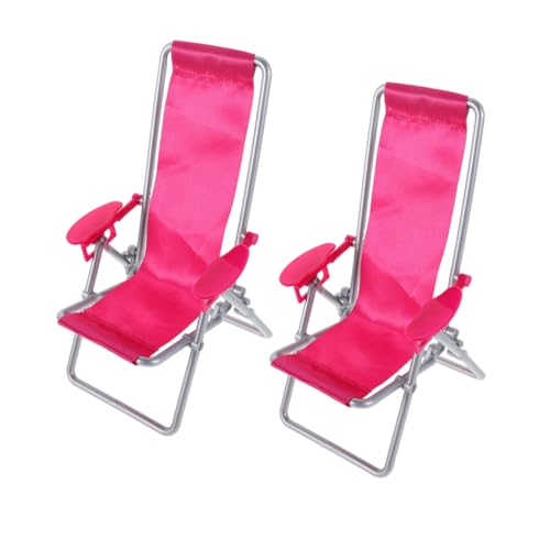 Homoyoyo 2Stücke Strandstuhl Dekoration Klappstuhl für Puppenhausmöbel und DIY Kuchenaufsätze für Garten und Partyszenen Leicht und Robust Mini Lounge von Homoyoyo