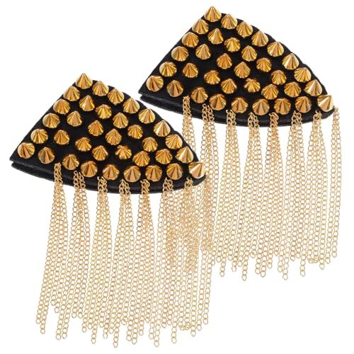 Homoyoyo 2Stücke Vintage Quasten Schulterklappen Mit Nieten Schulterabzeichen Für Punk Retro Stil Goldene Epauletten Mit Quaste Schulterschmuck Für Kleidung Homoyoyo 2Stücke Vintage Quasten Schulterklappen Mit Nieten Schulterabzeichen Für Punk Retro Stil Goldene Epauletten Mit Quaste Schulterschmuck Für Kleidung von Homoyoyo