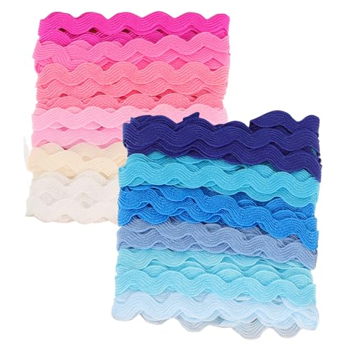 Homoyoyo 2Stücke Wellenband Farben Geschenkband Für DIY Bastelprojekte Partydekoration Und Geschenverpackungen Farbe von Homoyoyo