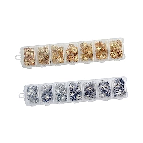 Homoyoyo 2er Pack Kupfer Spacer Perlen mit Blumenanhängern Silber Filigrane Metallperlen für DIY Schmuckherstellung Armband Bastelperlen für Kreative Blütenarmbänder Homoyoyo 2er Pack Kupfer Spacer Perlen mit Blumenanhängern Silber Filigrane Metallperlen für DIY Schmuckherstellung Armband Bastelperlen für Kreative Blütenarmbänder von Homoyoyo