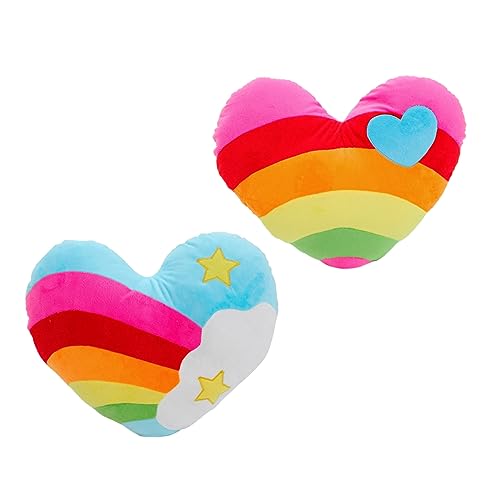 Homoyoyo 2st Liebespaar Kissen Kinderzimmer Gefülltes Kissen Flauschiges Herzkissen Herzförmiges Wurfkissen Liebe Herz Plüsch Plüschtiere Füllung Geburtstagsgeschenk Liebhaber Pp Baumwolle von Homoyoyo