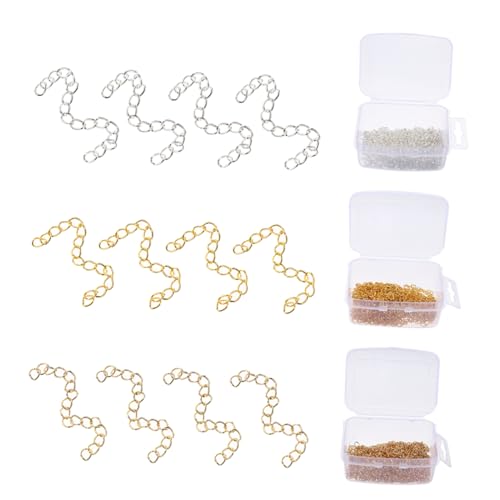 Homoyoyo 3 Boxen Kettenverlängerung für Halskette und Armband DIY Erweiterungsketten Gold für Schmuckherstellung und Bekleidungsdekoration Hochwertigem Gefertigt Vielseitig Einsetzbar von Homoyoyo