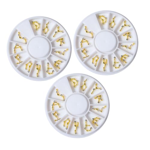Homoyoyo 3 Boxen Zodiac Nail Charms mit Nagelkunst Dekorationen Mystische Strass für Kreative Nail Art und DIY Projekte für Nagelgestaltungen und Handyhüllen von Homoyoyo