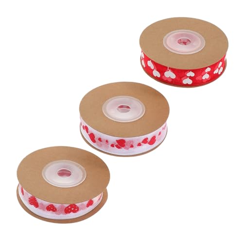 Homoyoyo 3 Rollen Geschenkband Mit Liebesdruck Geschenkbänder Valentinstag Verpackungszubehör DIY Bandmaterial Valentinstag Musterband Verpackungsband Für Polyester Homoyoyo 3 Rollen Geschenkband Mit Liebesdruck Geschenkbänder Valentinstag Verpackungszubehör DIY Bandmaterial Valentinstag Musterband Verpackungsband Für Polyester von Homoyoyo