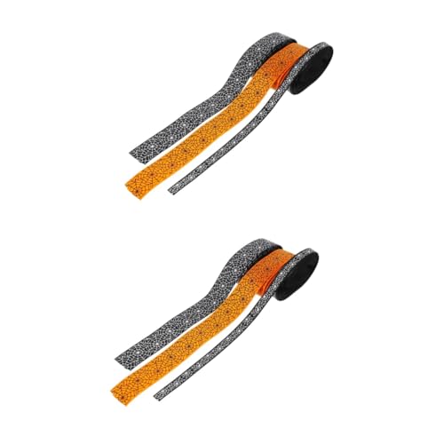 Homoyoyo 3 Rollen Halloween Stoffband Mit Spinnennetzdruck - 9mm Und 25mm Breite - in Schwarz Und Orange – Ideales DIY Bastelzubehör Für Gruselige Dekorationen von Homoyoyo