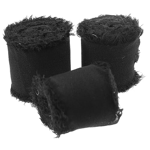 Homoyoyo 3 Rollen Handgemachtes Fransen Chiffonband Geschenkband für Geschenkverpackung Brautstrauß Partydekoration Farbintensiv Langlebig Vielseitig für DIY Bastelprojekte von Homoyoyo