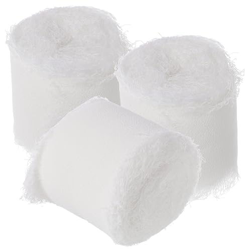 Homoyoyo 3 Rollen Handgerissene Chiffon Fransenbänder Breit Lang Leichte Seidige Schleifenbänder für Hochzeit Bouquets Geschenkverpackung DIY Basteldekoration Homoyoyo 3 Rollen Handgerissene Chiffon Fransenbänder Breit Lang Leichte Seidige Schleifenbänder für Hochzeit Bouquets Geschenkverpackung DIY Basteldekoration von Homoyoyo