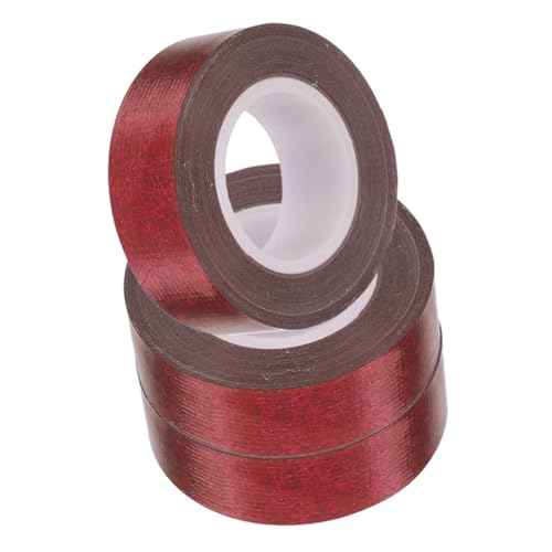 Homoyoyo 3 Rollen Holografisches Klebeband mit Glitzereffekt Stark Haftendes Duct Tape Reißfest Temperaturbeständig Selbstklebend Vielseitig Einsetzbar für Dekoration und Verpackung Rot von Homoyoyo