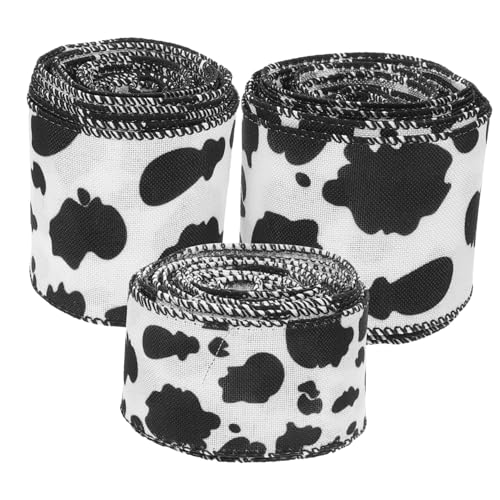Homoyoyo 3 Rollen Kuhmuster Band mit Drahtkante Geschenkband und Bastelband für Dekoration DIY Schleifen Party und Hochzeitsverpackung Homoyoyo 3 Rollen Kuhmuster Band mit Drahtkante Geschenkband und Bastelband für Dekoration DIY Schleifen Party und Hochzeitsverpackung von Homoyoyo