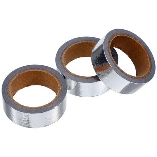 Homoyoyo 3 Rollen Metallisches Klebeband für DIY Dekoration Selbstklebendes Washi Tape Mehrzweck Folienklebeband für Scrapbooking und Journalgestaltung Silber von Homoyoyo
