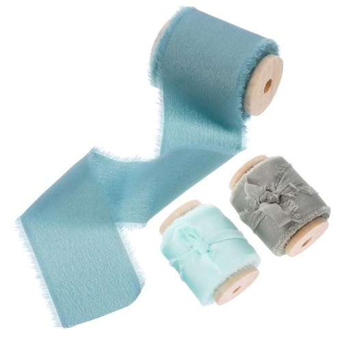 Homoyoyo 3 Rollen Satin Handgerissene Fransenbänder Geschenkband für Geschenkverpackung Blumensträuße DIY Dekorationen Babyparty und Festtagsdeko Homoyoyo 3 Rollen Satin Handgerissene Fransenbänder Geschenkband für Geschenkverpackung Blumensträuße DIY Dekorationen Babyparty und Festtagsdeko von Homoyoyo