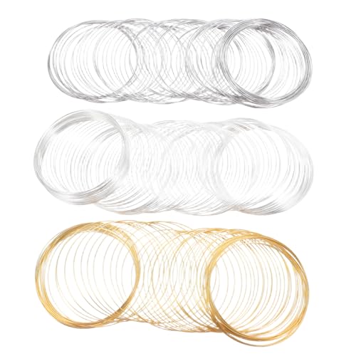 Homoyoyo 3 Rollen Schmuckdraht Memory Wire Dünn Flexibel Metalldraht für DIY Armbänder Halsketten Ohrringe Schmuckherstellung Zubehör in Weiß Gold Silber Pro Ringe von Homoyoyo