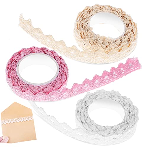 Homoyoyo 3 Rollen Vintage-Scrapbooking-Klebeband überbacken farbig Spitzenband zum Verzieren Kleidung wickeln Spitzenbesatzbänder mit Aufklebern Spitzenband für die Hochzeit Baumwolle Homoyoyo 3 Rollen Vintage-Scrapbooking-Klebeband überbacken farbig Spitzenband zum Verzieren Kleidung wickeln Spitzenbesatzbänder mit Aufklebern Spitzenband für die Hochzeit Baumwolle von Homoyoyo