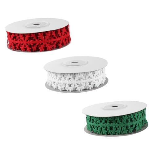 Homoyoyo 3 Rollen Weihnachtliche Schneeflocken Geschenkband Rot Grün Weiß Festliche DIY Geschenkverpackung Party Dekoration Hochwertiges Weihnachtsdeko Band Homoyoyo 3 Rollen Weihnachtliche Schneeflocken Geschenkband Rot Grün Weiß Festliche DIY Geschenkverpackung Party Dekoration Hochwertiges Weihnachtsdeko Band von Homoyoyo