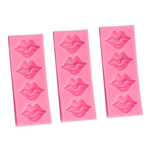 Homoyoyo 3 STÜCKE Teiliges Silikon Lippen Gießform für DIY Kerzen Pralinen Schokolade Backen Lebensmittelecht Langlebig Glatte Oberfläche für Zuhause von Homoyoyo