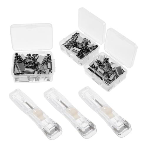 Homoyoyo 3 Sätze Reusable Fastener Clip Dispenser Transparent Portable Paper Binder Stapler für Büro und Schule Umweltfreundlicher Heftklammer-ersatz mit Praktischem Push-mechanismus und Homoyoyo 3 Sätze Reusable Fastener Clip Dispenser Transparent Portable Paper Binder Stapler für Büro und Schule Umweltfreundlicher Heftklammer-ersatz mit Praktischem Push-mechanismus und von Homoyoyo