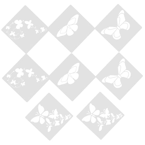Homoyoyo 3 Sätze Teiliges Schmetterling Schablonen Für Wandgestaltung Wiederverwendbare Malvorlagen Pet Für Diy Dekoration Und Kreativitätstraining 8 Stück * 3 von Homoyoyo