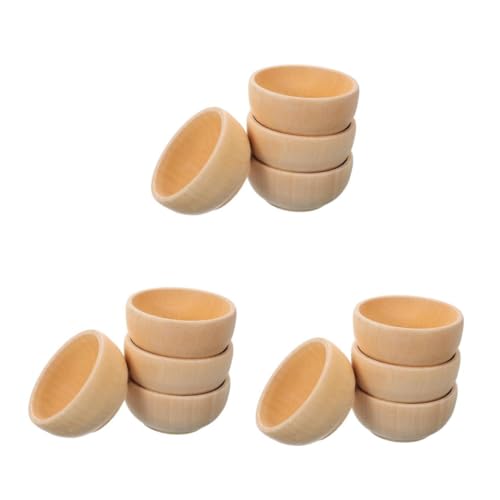 Homoyoyo 3 Sätze Teiliges Set Kleine Holzschalen Zum Basteln Diy Unbeschichtete Holzschalen Für Kreative Kinderprojekte Für Dekoration 4 Stück * 3 von Homoyoyo