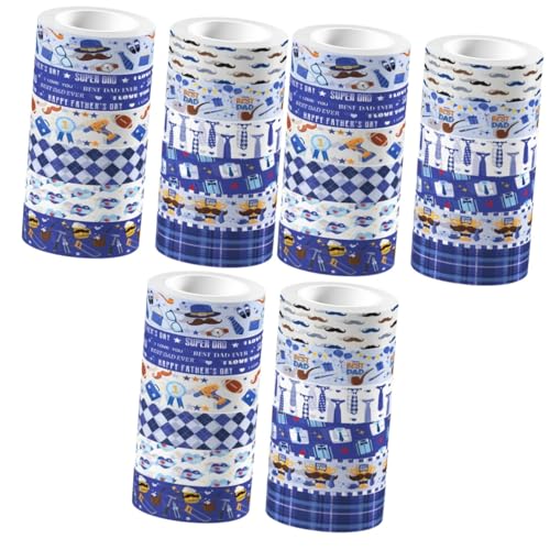 Homoyoyo 3 Sätze Transparentes Rollenband Dekoratives Basteln Journaling Gold Braun Vater Süßer Papa Planerband Briefpapierband Selbstklebende DIY Bänder Washi Tape Aufkleber 12 Rollen * 3 von Homoyoyo