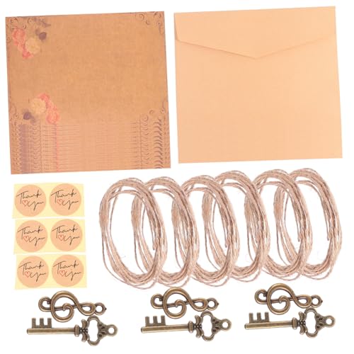 Homoyoyo 3 Sätze Vintage Kraftpapier Briefpapier mit Umschlägen und Aufklebern Schreibpapier Umschläge Juteseil und Zubehör Retro Briefset für Handschriftliche Einladungen und Danksagungen Homoyoyo 3 Sätze Vintage Kraftpapier Briefpapier mit Umschlägen und Aufklebern Schreibpapier Umschläge Juteseil und Zubehör Retro Briefset für Handschriftliche Einladungen und Danksagungen von Homoyoyo
