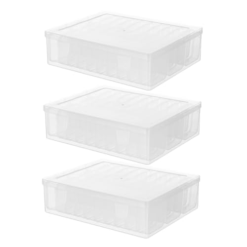 Homoyoyo 3 Stück Aufbewahrungskiste Handwerksorganisatoren dekorative Aufbewahrungsboxen Vanity Organizer Arbeitsplatte Organizer für Schmuckzubereitungen Lagerung Plastik Transparent von Homoyoyo