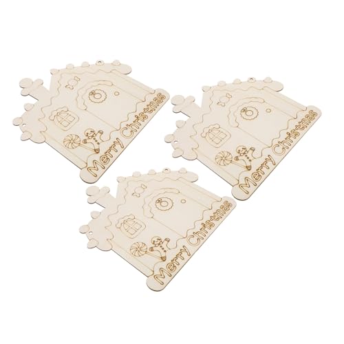 Homoyoyo 3 Stück Holz Mit Feiertagsanhängern Weihnachtsausschnitten Und Ornamenten Haus Für Formen Dekor Farbe Holzkranz Seil DIY Malerei Unvollendetes Handwerk – Bemalbares Homoyoyo 3 Stück Holz Mit Feiertagsanhängern Weihnachtsausschnitten Und Ornamenten Haus Für Formen Dekor Farbe Holzkranz Seil DIY Malerei Unvollendetes Handwerk – Bemalbares von Homoyoyo