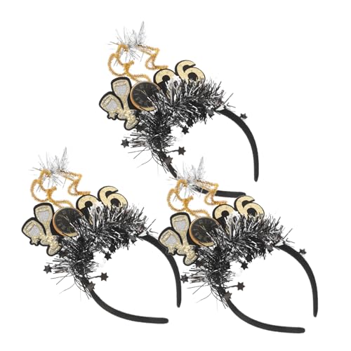Homoyoyo 3 Stück Kopfbedeckung für die Neujahrsparty neujahr kopfschmuck Glitzernde Haarbänder für Silvester Neujahres fröhliche Stirnbänder Neujahrs -Haarzubehör Haarball Schwarz Homoyoyo 3 Stück Kopfbedeckung für die Neujahrsparty neujahr kopfschmuck Glitzernde Haarbänder für Silvester Neujahres fröhliche Stirnbänder Neujahrs -Haarzubehör Haarball Schwarz von Homoyoyo