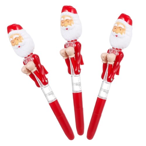 Homoyoyo 3 Stück LED Stifte Leuchtende Weihnachtsstifte Weihnachtsstrumpffüller Büro Schreibtischspielzeug Neuartige Kugelschreiber Blinkende Stifte Klassenzimmer Belohnungen von Homoyoyo