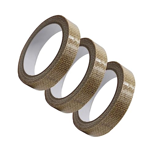 Homoyoyo 3 Stück Leinen Klebeband Dekoratives Flachsband für DIY Scrapbooking und Bastelprojekte Selbstklebendes Bastelband für Karten und Tagebücher von Homoyoyo