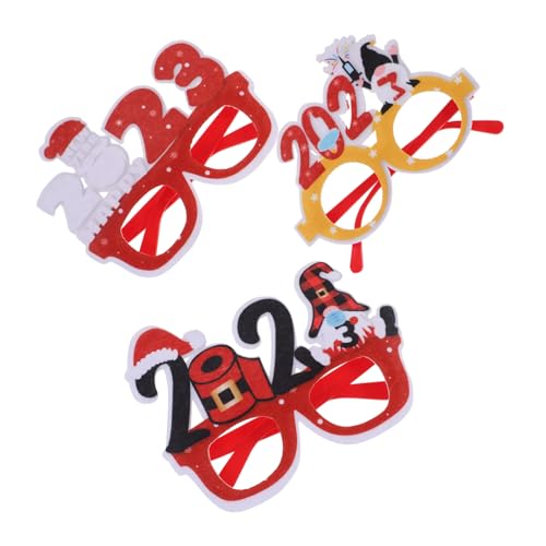 Homoyoyo 3 Stück Neujahrsbrillen Teiliges Bunte Partybrillen Fotorequisiten für Silvester Feier Leicht und Langlebig mit Weihnachtsdesign Homoyoyo 3 Stück Neujahrsbrillen Teiliges Bunte Partybrillen Fotorequisiten für Silvester Feier Leicht und Langlebig mit Weihnachtsdesign von Homoyoyo