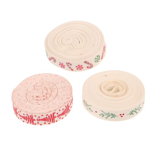 Homoyoyo 3 Stück Teiliges Baumwoll-weihnachtsband Yards mit Einzigartigen Festlichen Mustern Weiches Geschenkband für Kränze Candy-themen-dekorationen und Vielseitige Diy-verpackungen Homoyoyo 3 Stück Teiliges Baumwoll-weihnachtsband Yards mit Einzigartigen Festlichen Mustern Weiches Geschenkband für Kränze Candy-themen-dekorationen und Vielseitige Diy-verpackungen von Homoyoyo