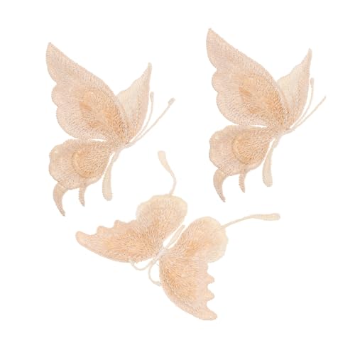 Homoyoyo 3 Stück Teiliges Bestickte Schmetterlings Patches aus Hochwertigem Dekorative Applikationen zum Aufnähen und Reparieren von Kleidung Langlebige DIY Aufnäher für Kleidung und von Homoyoyo