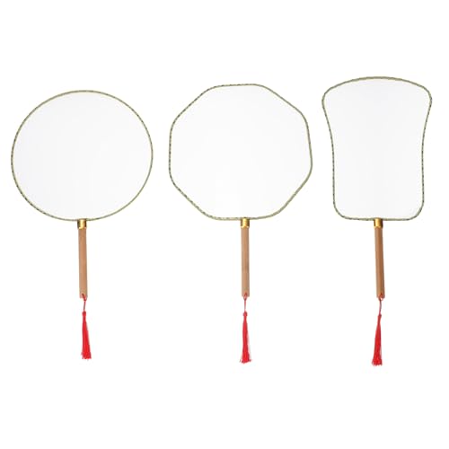 Homoyoyo 3 Stück Teiliges DIY Holzgriff Handfächer Runde Blanko Malfächer aus Holz mit Bambusgriff Vielseitige Handgemalte Dekorationsfächer für Erwachsene zum Bemalen und Zufällige Farbe Homoyoyo 3 Stück Teiliges DIY Holzgriff Handfächer Runde Blanko Malfächer aus Holz mit Bambusgriff Vielseitige Handgemalte Dekorationsfächer für Erwachsene zum Bemalen und Zufällige Farbe von Homoyoyo