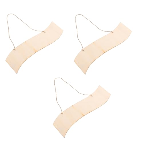 Homoyoyo 3 Stück Teiliges DIY Holzschild Naturbelassenem Holz mit wellenartiger Form Blanko Türschild zum Bemalen und Dekorieren Inklusive Aufhängeseil für Wand Tür Garten für von Homoyoyo
