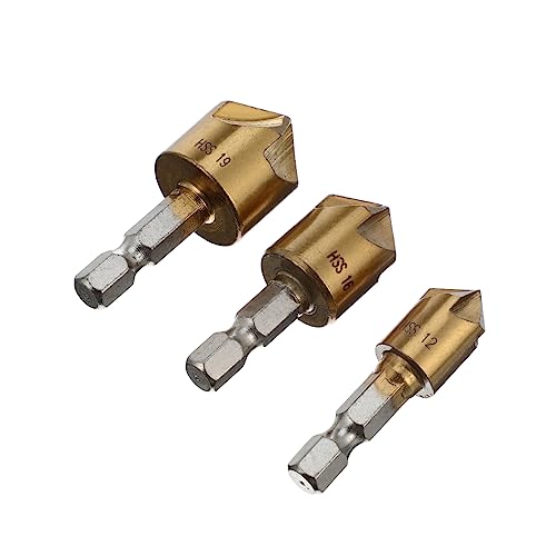 Homoyoyo 3 Stück Teiliges Set Schneiden Winkelbohrer Hochleistungsstahl Robuste Senkbohrer für Präzises Bohren und Entgraten von Homoyoyo