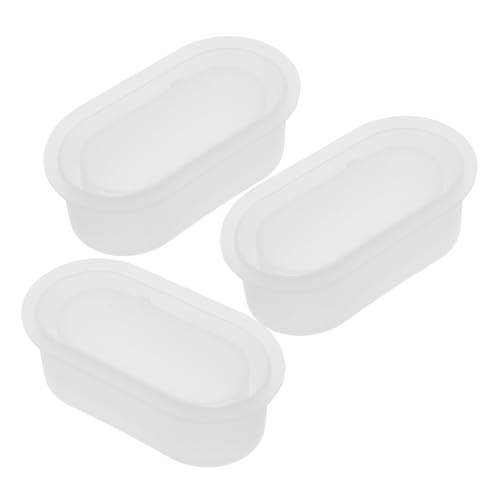 Homoyoyo 3 Stück Teiliges Silikon Blumentopf Gießform Ovaler Blumentopfform für Epoxidharz Wiederverwendbare Pflanzgefäßform für Sukkulenten Einfach zu Entformen Vielseitig für DIY von Homoyoyo