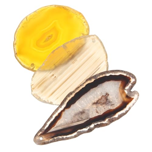 Homoyoyo 3 Stück Teiliges Unregelmäßiges Natürliches Agat Robust Langlebig für DIY Schmuckherstellung Stilvolle Halsketten und Armbänder Zubehör von Homoyoyo