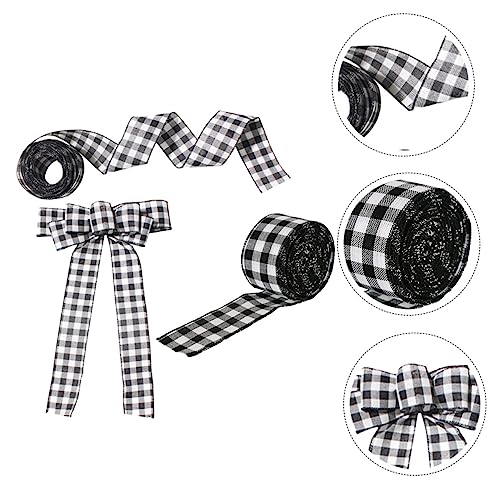Homoyoyo 3 Stück Teiliges Weihnachtsschleifen aus Hochwertigem Leinen Langlebige Geschenkband Dekorationen mit Kariertem Muster für Diy Weihnachtsdeko und Geschenkverpackung von Homoyoyo