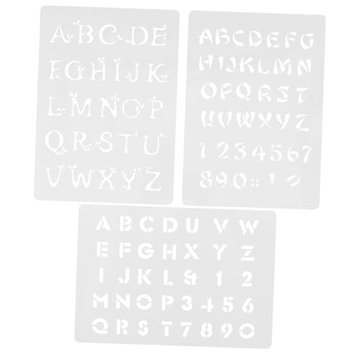 Homoyoyo 3 Stück Teiliges mit Hohlbuchstaben Dünne DIY Malvorlagen Vielseitige Buchstaben Zahlen schablonen für Kreative Dekoration und Kunstprojekte von Homoyoyo